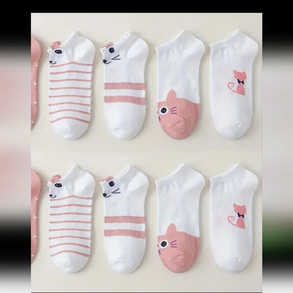 KITTY CAT ANIMAL SOCKS OS ANKLE BRAND NEW 5 Pair